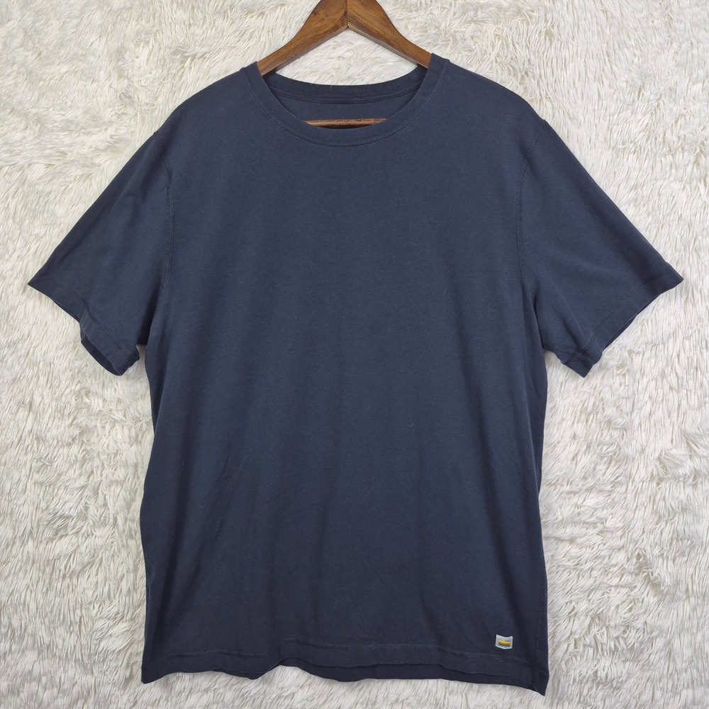 Vuori Mens Navy Blue Crewneck Short Sleeve T-Shirt Logo Patch XL